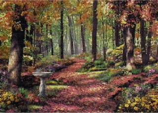 PEACEFUL PATH IN THE FOREST~DELICA BEAD PEYOTE PATTERN  
