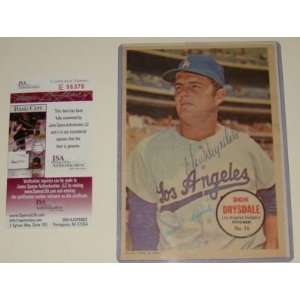  Don Drysdale SIGNED 7x5 Print JSA CERTIFIED DODGERS 