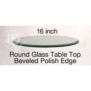  Glass Table Top 16 Round, 1/2 Thick, 1 Beveled Edge 