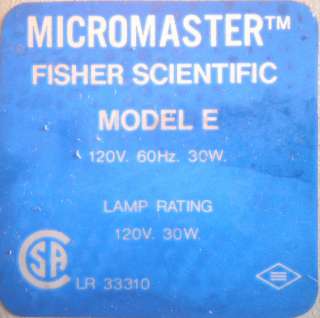 MICROSCOPIO de CIENTÍFICO FISHER MICRO MASTER con el OBJETIVO 3 (4 0 