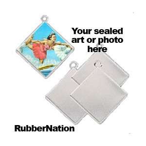 Add a Photo Altered Art Jewelry Charm Blanks Silver plated 