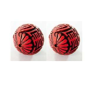   Round Oval Focal Beads, 24mm Long, 22mm Thick (2) 