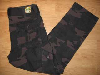 NWT MENS WEAR FIRST CARGO CORDUROY PANTS WITH BELT JET BLACK CAMO 