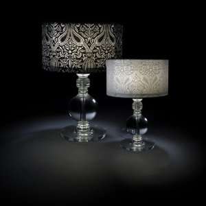 Designer Art Glass Valentino Lamp   Black Flocking  