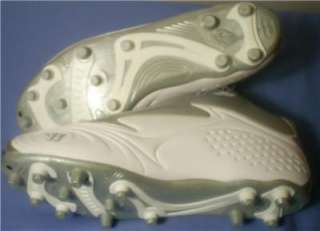Warrior Mens Lacrosse Cleat Molded 2.0 Burn Size 12 D White & Silver 
