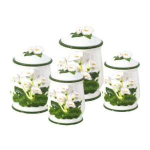  LILY 3 D Canisters Set of 4 ^NEW^ Canister