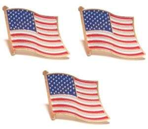 Waving U.S. Flag Lapel Pins  