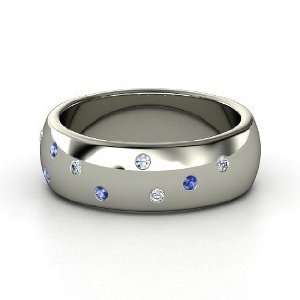  Constellation Band, Palladium Ring with Sapphire & Diamond 