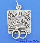 MARRIAGE LICENSE & WEDDING RINGS .925 Solid Sterling Silver Charm