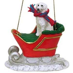  Great Pyrenees in a Sleigh Christmas Ornament