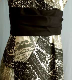 Kay Unger New York Print Dress Black White Gray 12 $390  