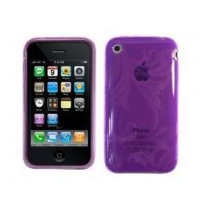  Purple Flower TPU Gel Case for Apple iPhone 3G, 3GS 