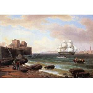   Birch   24 x 16 inches   American Merchant Ship Entering Mars Home