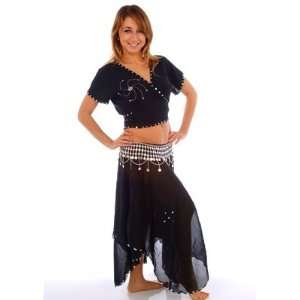  Belly Dancer Costume Set  Skirt top & Coin Belt  Pera 