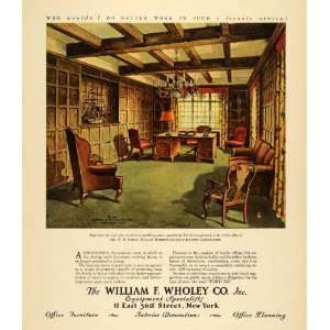  1930 Ad William F Wholey Office Equipment Illustration 