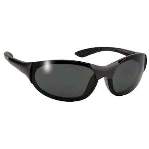  Flash Black Sports Motorcycle Sunglasses Smoke Lens 