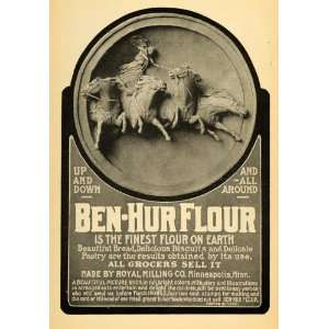  1903 Ad Ben Hur Flour Royal Milling Biscuits Horses   Original 