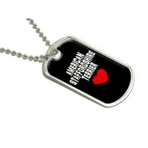 American Staffordshire Terrier Love   Black   Military Dog Tag Luggage 