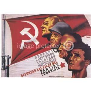  Obreros Campesinos Soldados Vintage Spanish War Poster 