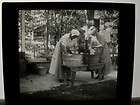 c1910 WOMEN DOING WASH TUB WASHTUB AND RINGER REAL PHOTO GLASS SLIDE