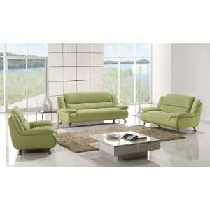  3pc Contemporary Modern Leather Sofa Set, #AM 733 GN
