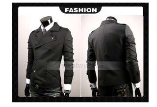 C41001 South Korea mens Slim Short Trench Jackets Coat Black Coats 