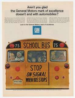 1967 GM General Motors School Bus Mark of Excellence Ad  