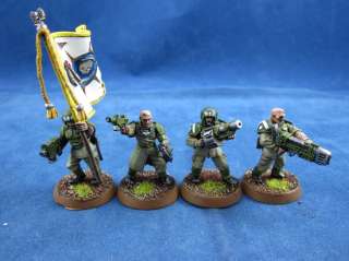 Warhammer 40K painted Imperial Guard Command Squad  