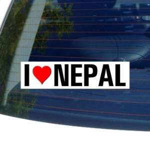  I Love Heart NEPAL   Window Bumper Sticker Automotive