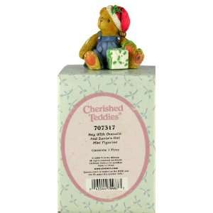  Enesco Cherished Teddies Boy with Overalls and Santas Hat 