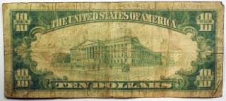 1929 $10 Federal Reserve Bank Note Cleveland OH  