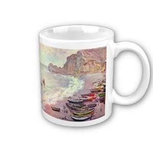   Beach and La Porte D Amont By Claude Monet Coffee Cup 