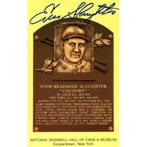  Enos Slaughter Autographed/Hand Signed Hall of Fame 