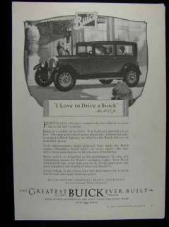   ad for buick gmc flint michigan car from 1927 with a slogan the