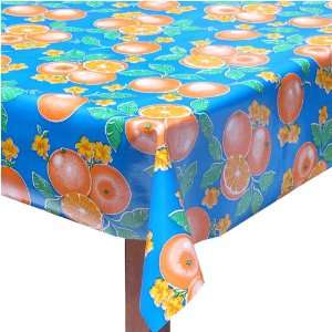  Fresh Oranges Oilcloth Table Cloth   48 x 84 (light blue 