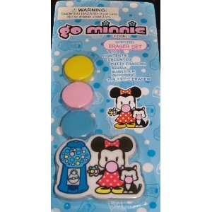 Disney Theme Parks Exclusive Minnie mouse Bubble Gum Erasers Set NIP 
