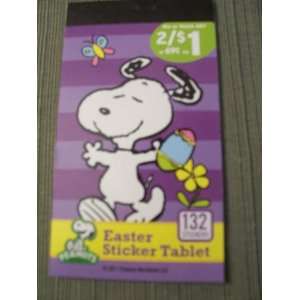  Peanuts Snoopy Easter Sticker Tablet ~ 132 Stickers Toys 