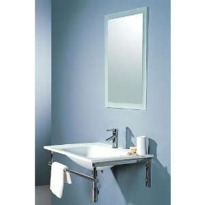  Vivace Glass Wall Hung Sink with Mirror, Faucet, Drain 