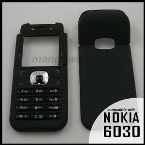  RUBBER BLACK Faceplate/Cover for Nokia 6030 + Keypad 