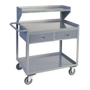  Two Drawer Mobile Service Bench With Riser   24 X 36