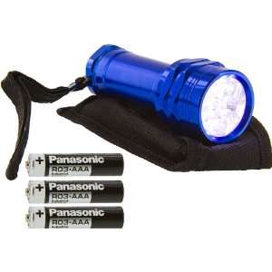   17 LED Non Rolling Blue Body Flashlight with Pouch