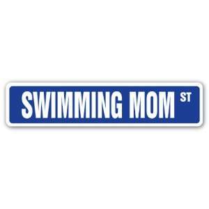    SWIMMING MOM Street Sign swim team gift coach Patio, Lawn & Garden