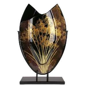  Abstract Trees Oval Fused Glass Vase Patio, Lawn & Garden