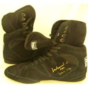 Muhammad Ali AKA Cassius Clay Autographed Everlast Black Boxing Shoes 