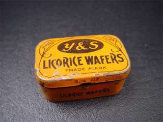 Vintage Y & S Licorice Wafers Acme Can Company Tin  