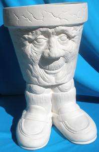 OLD MAN WADDLE POT & LOAFERS CERAMIC BISQUE U PAINT  