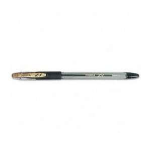  Z 1 Stick Ballpoint Pen Clear Barrel Black Ink Case Pack 
