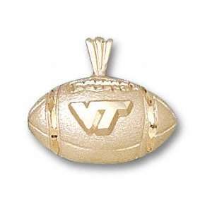  Virginia Tech Hokies Solid 10K Gold VT Football 