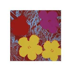 Flowers, c.1970 (Red, Pink, Yellow) Giclee Poster Print by Andy Warhol 