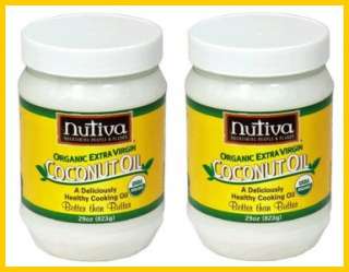 2x Nutiva Organic Extra Virgin Coconut Oil 29oz Tubs  